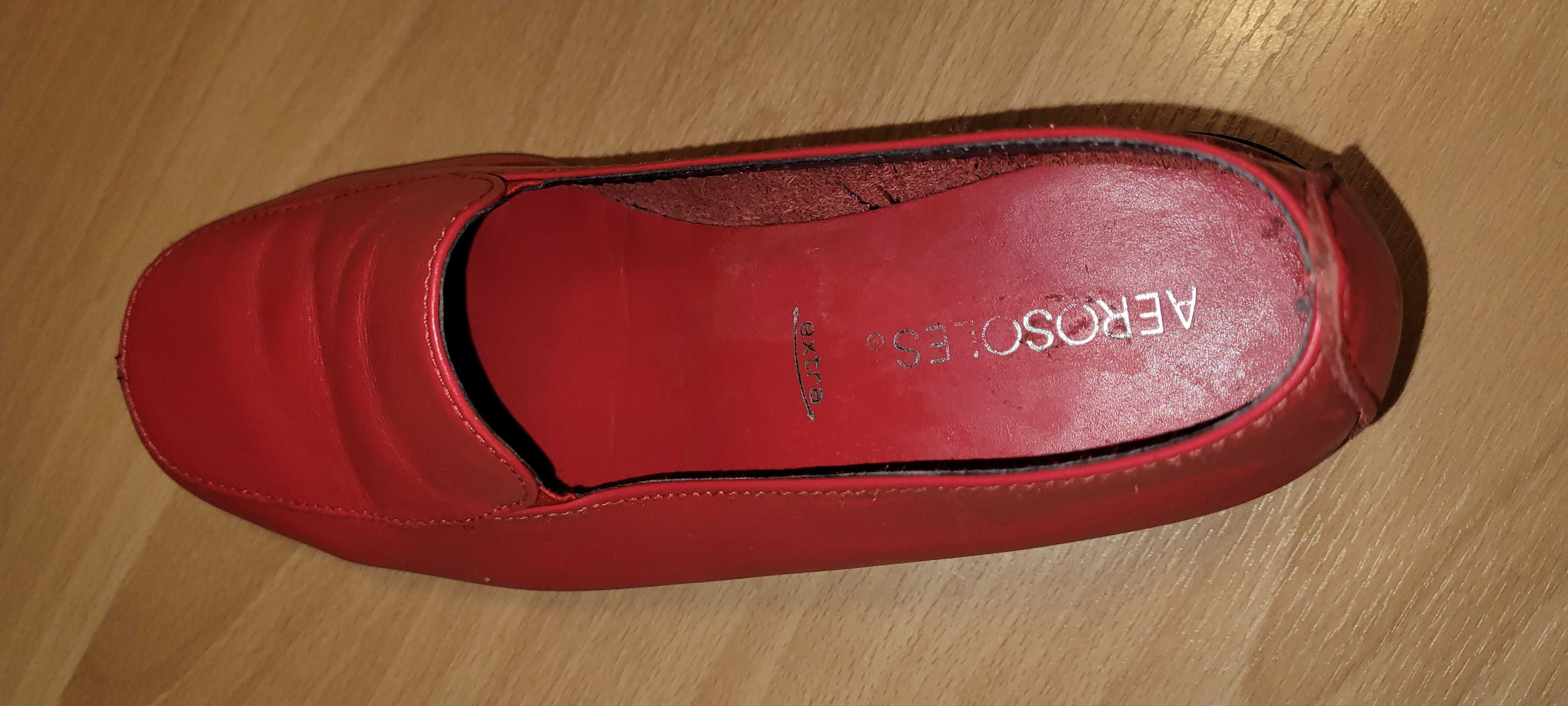 Sprzedam  używane, skórzane, czerwone damskie buty Aerosoles rozm. 36