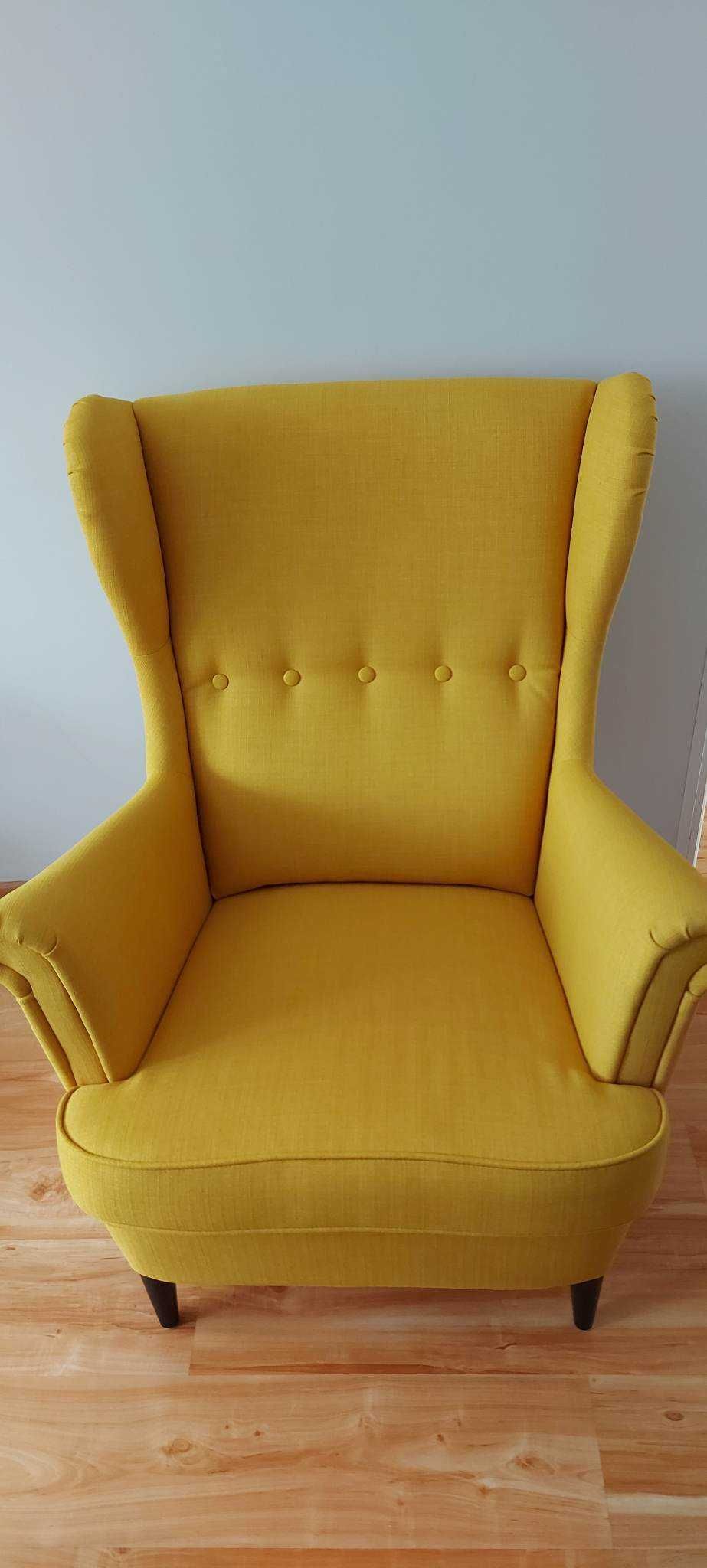 Fotel uszak kolor żółty jak nowy