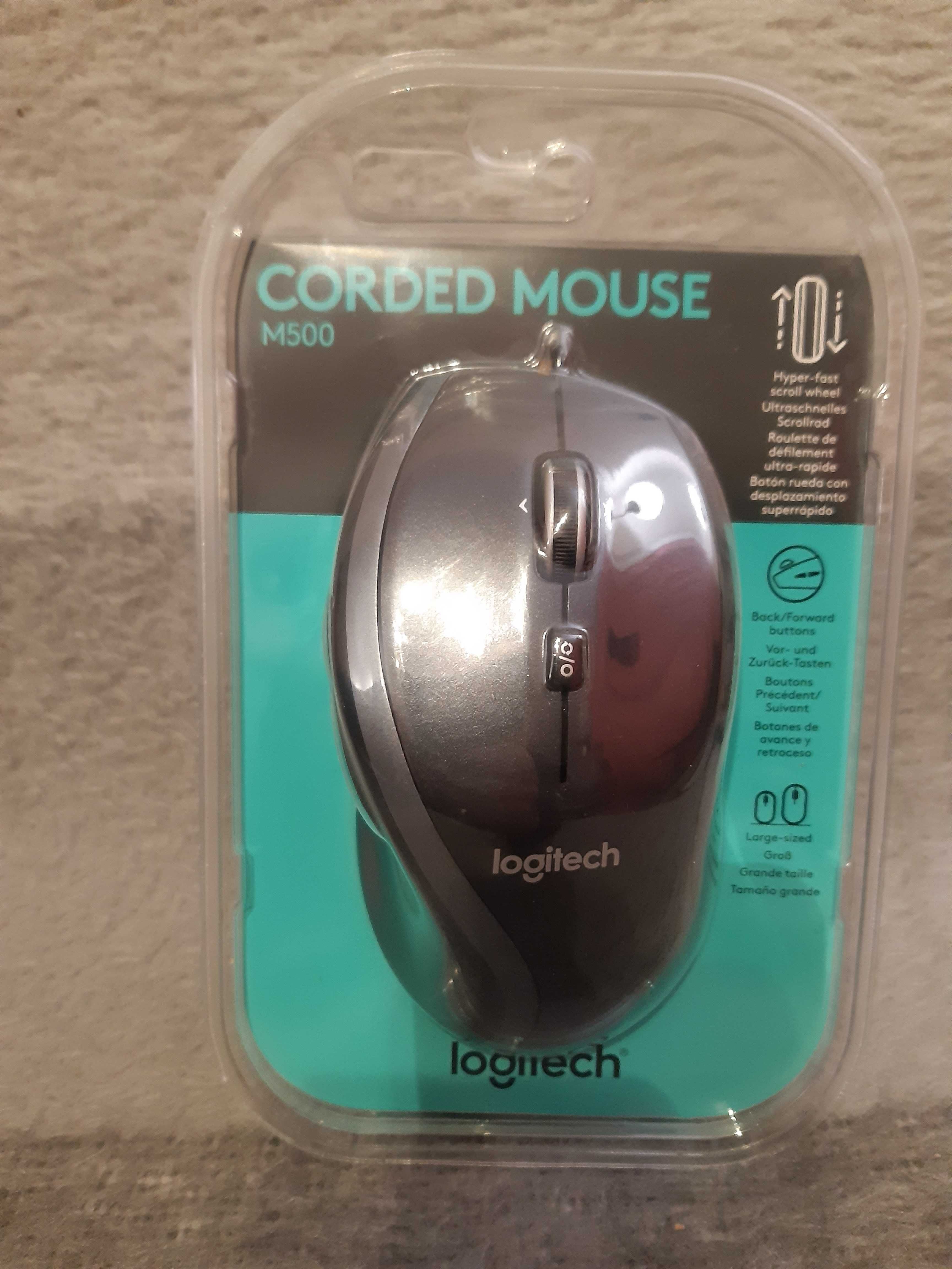 Myszka przewodowa USB Logitech M500 laserowa.