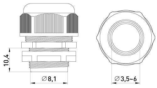 Dławik kablowy 7mm 10 szt.