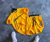 BMW Літній спортивний чоловічий костюм комплект. Футболка + шорти