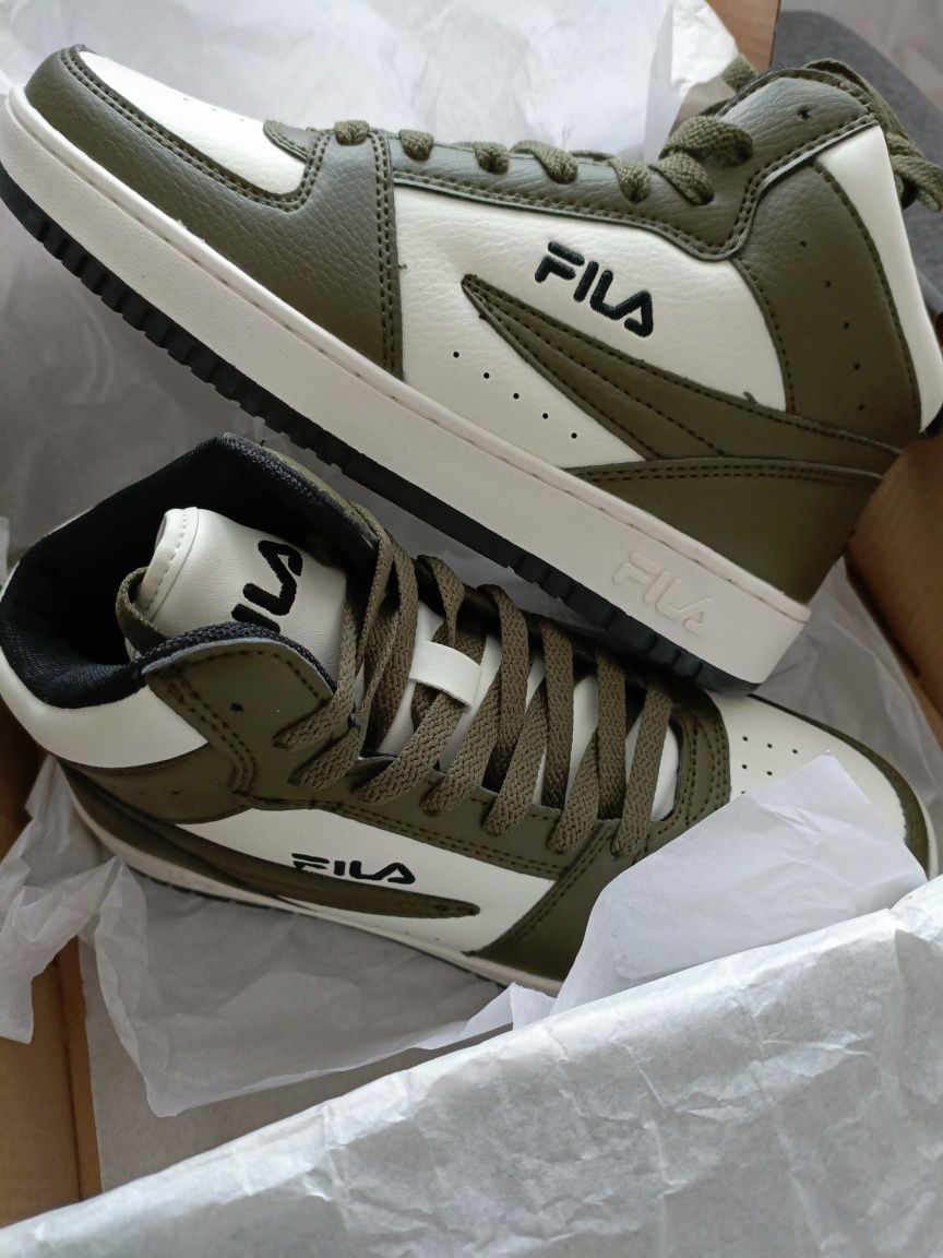 Buty Fila wysokie adidasy sneakersy młodzieżowe oliwkowe khaki