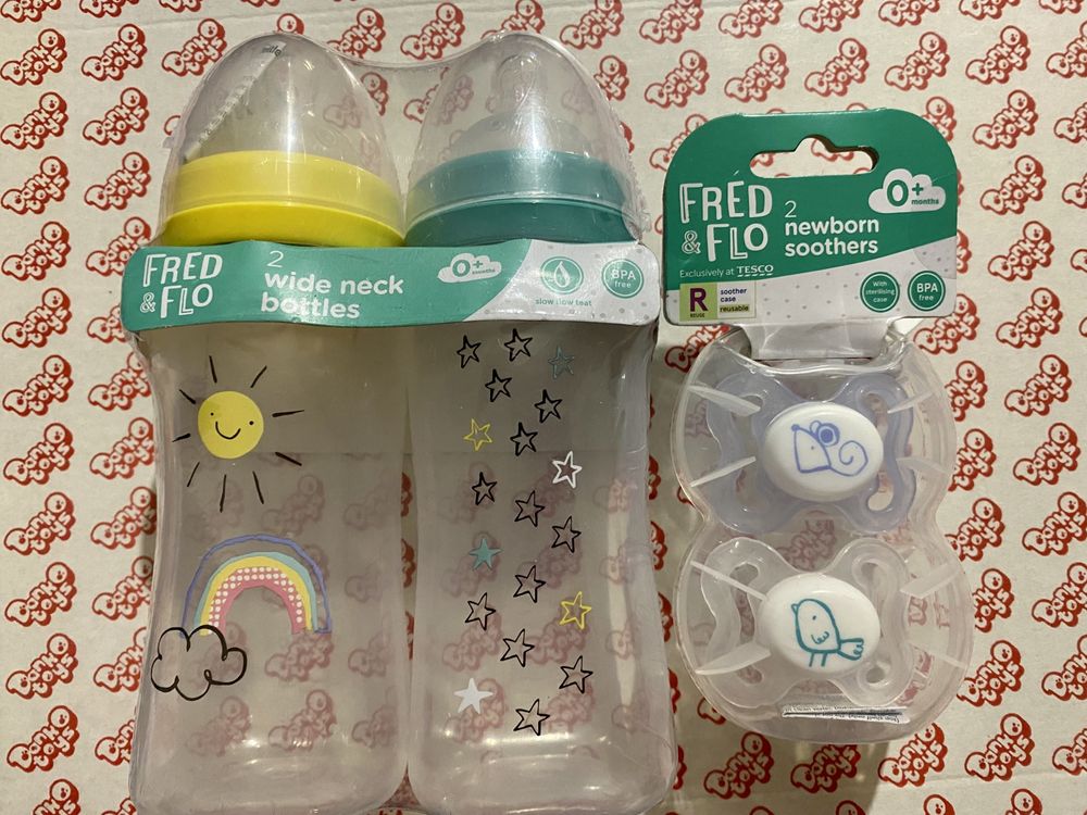 Пустышки для новорожденных Fred & Flo, 2 шт. в упаковке бутылочки