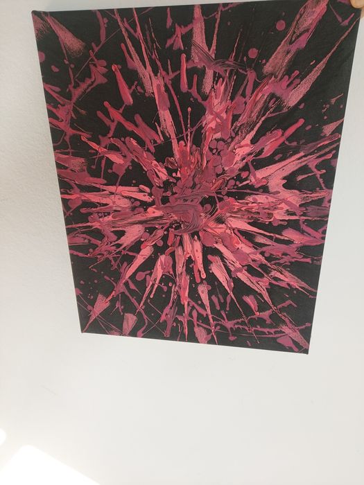 Obraz na płótnie czarno różowo  fioletowy 50x40