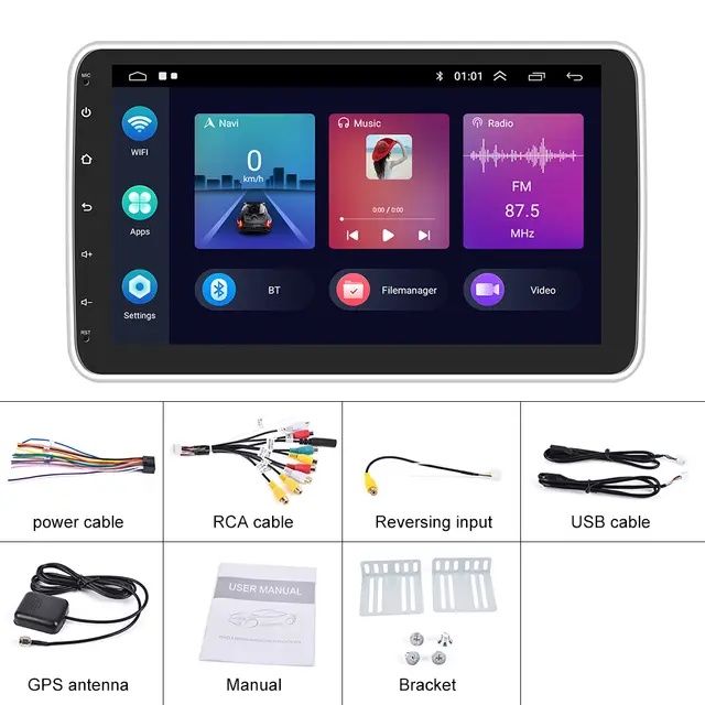 Rádio 1din rotativo android 11 2/32GB GPS WiFi Carplay HiFi SELADO