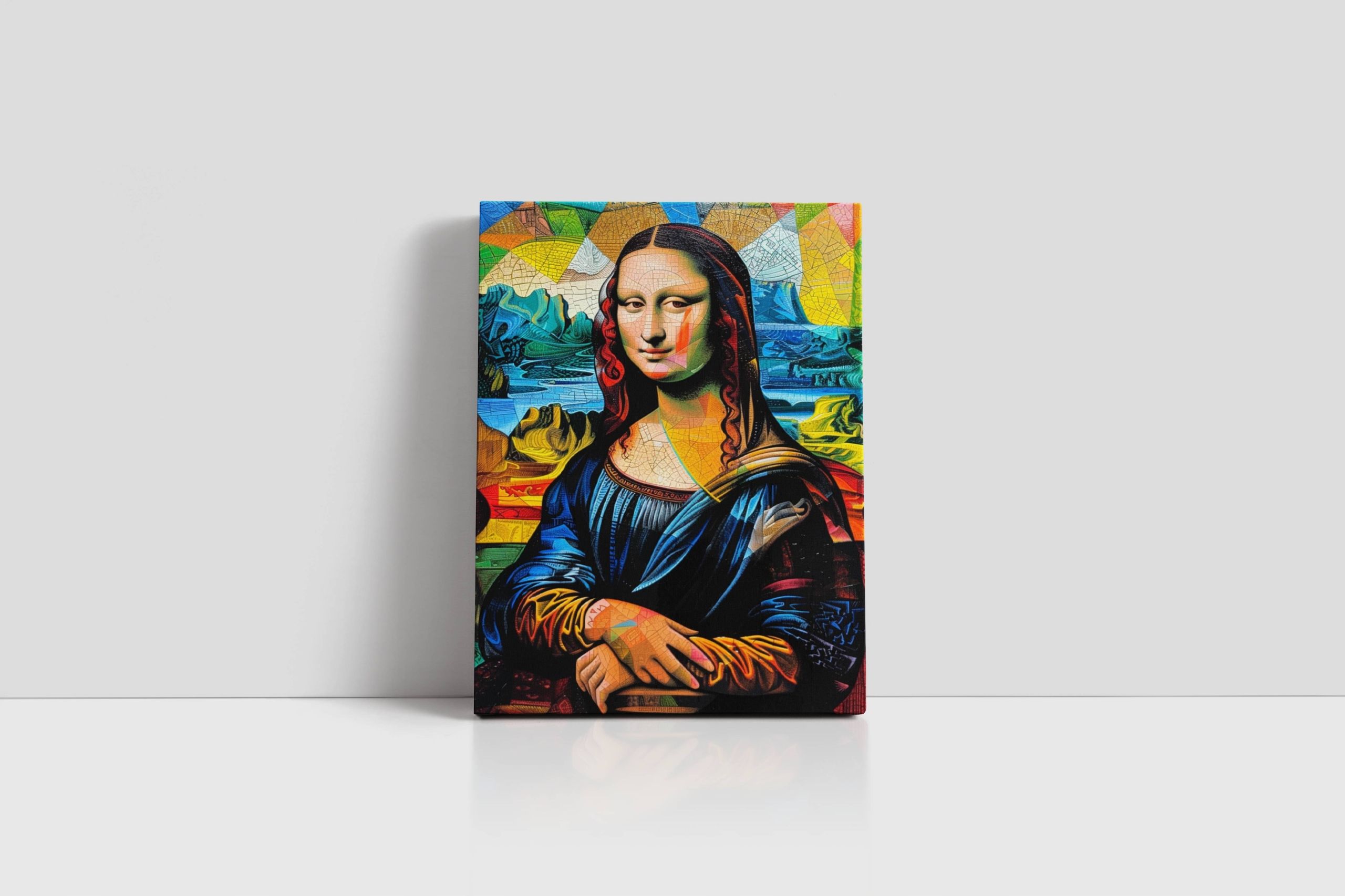 Obraz na płótnie Mona Lisa w stylu Picassa 90x120 cm, nowoczesny dekor