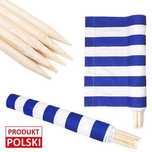 Parawan plażowy 6m niebieskie pasy z gumowym młotkiem