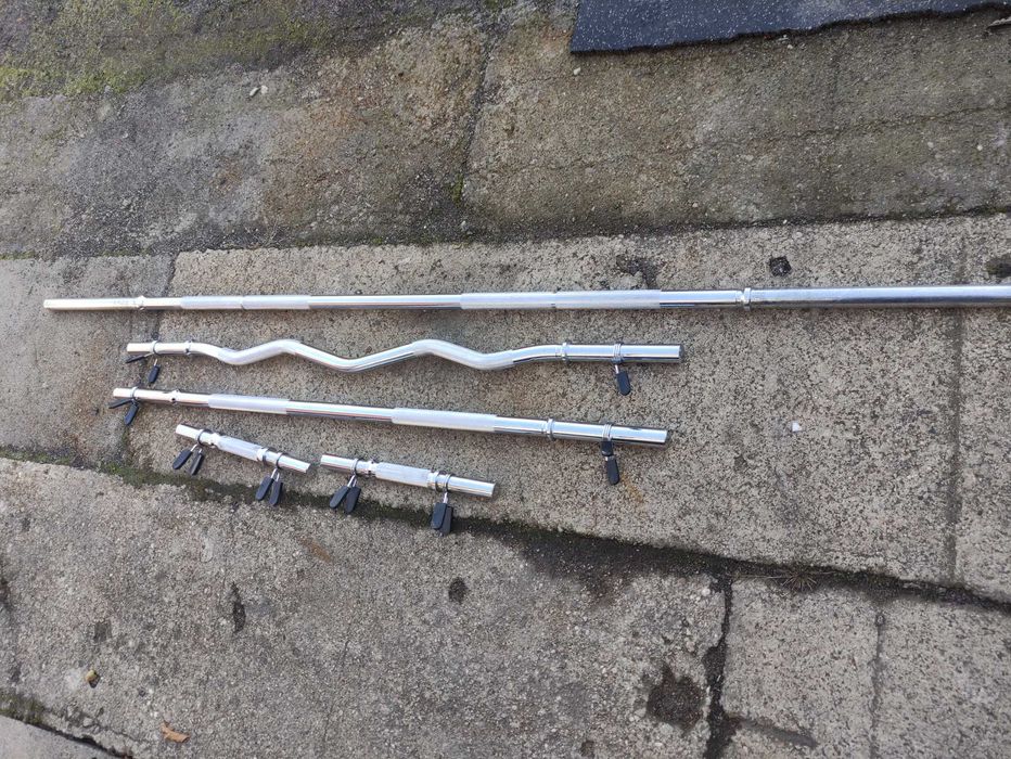 Zestaw Gryf 200cm 120cm łamany prosty gryfy do hantli sztanga sztangi