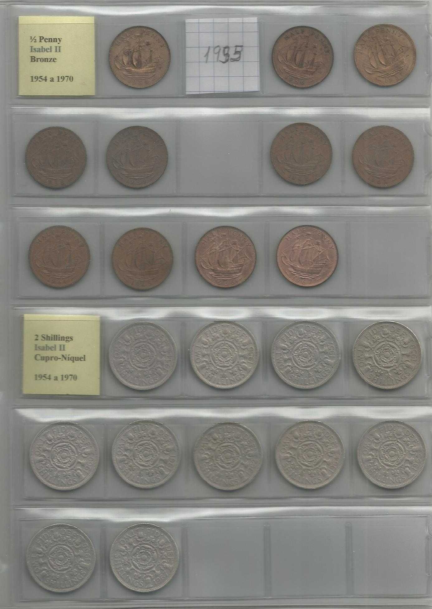 Moedas Gra Bretanha até 1970 (cerca 130 moedas)