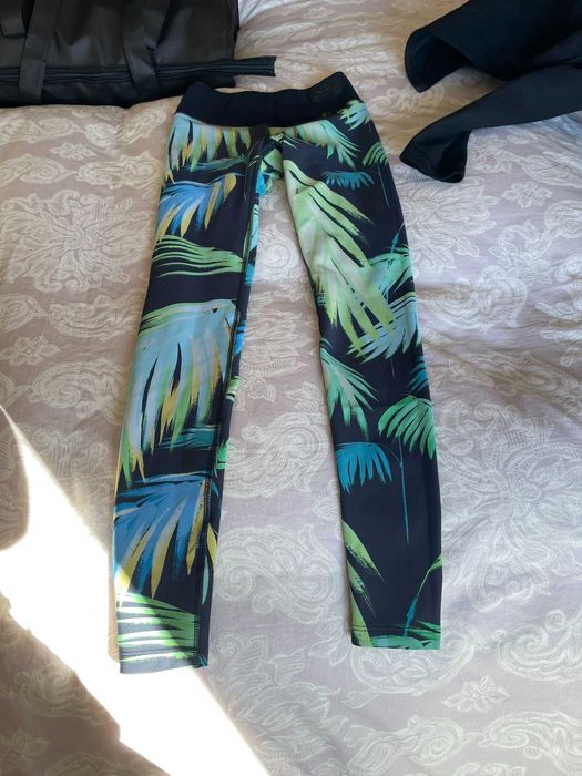 leggins calcas de ginasio pretas e verdes usa pro tamanho m
