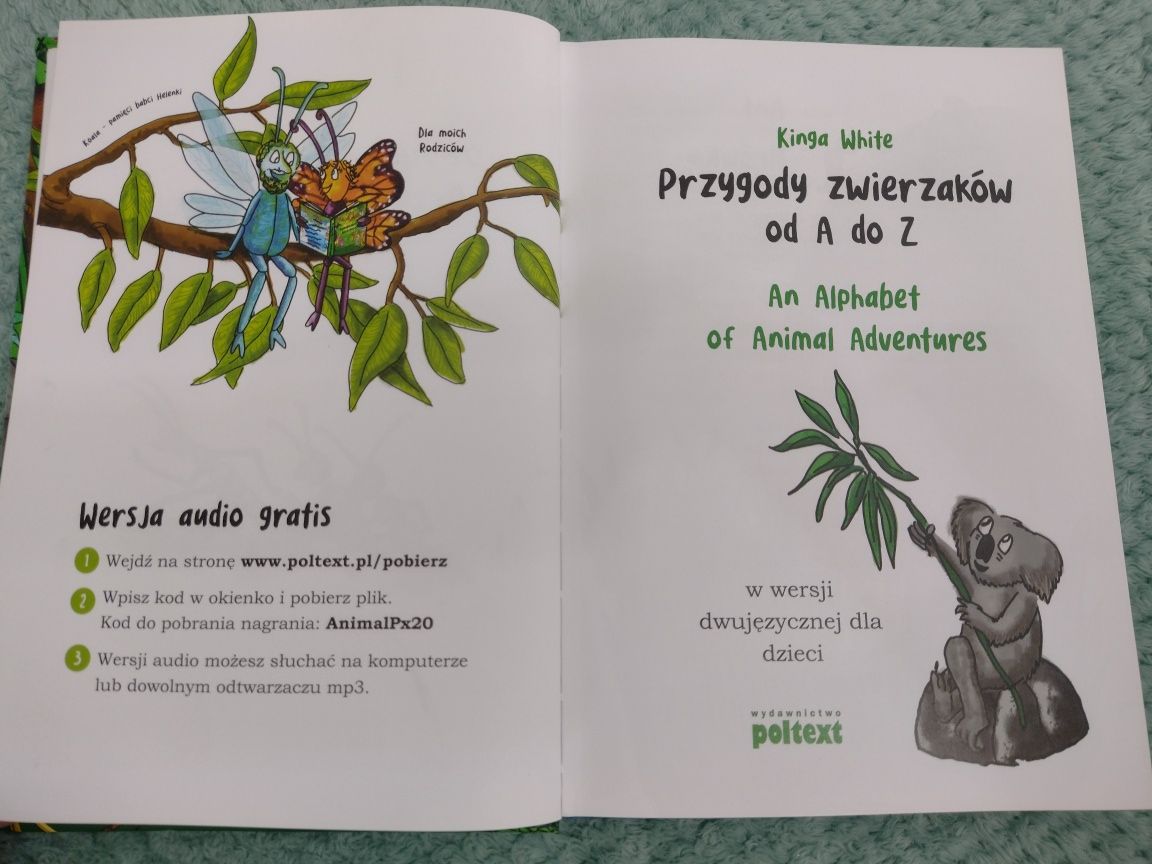 Dwujęzyczną książka "Przygody zwierzaków od A do Z"