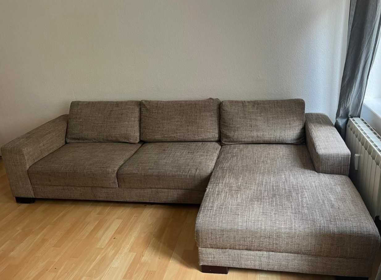 Duża sofa narożna bez funkcji spania materiał sznurkowy -możliwy dowóz