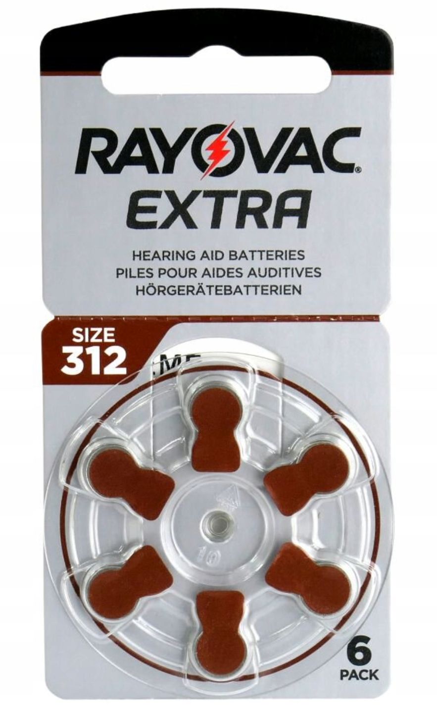 Zestaw 10 kompletów Baterii do aparatów słuchowych Rayovac 312 6 szt.