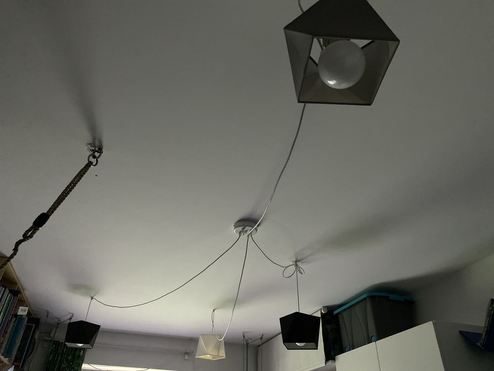 Lampa sufitowa 4-punktowa pająk abażury