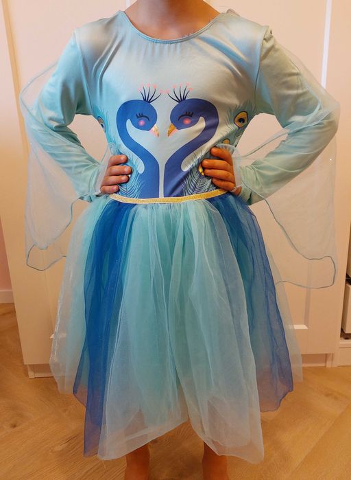 Strój Kostium Przebranie Pawia Paw tiulowa sukienka H&M 134 140