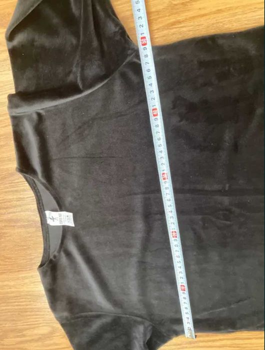 Czarny dres welurowy L