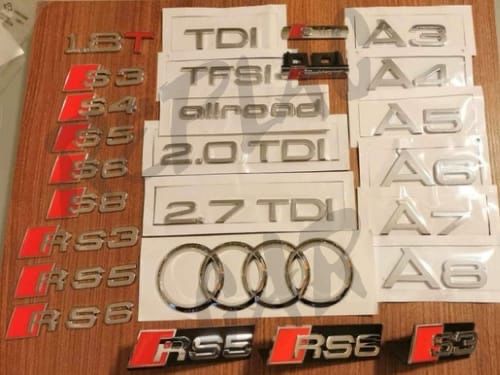 Simbolo letras Audi SLine Quattro S3 RS3 A3 A4 1.9tdi tfsi allroad etc