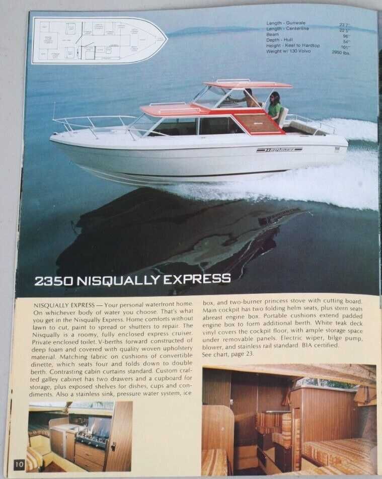 Kadłub łódź jacht motorowy Bayliner 2350 Nisqually Express z hardtopem