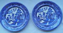 Pratos Staffordshire dec Willow Azul