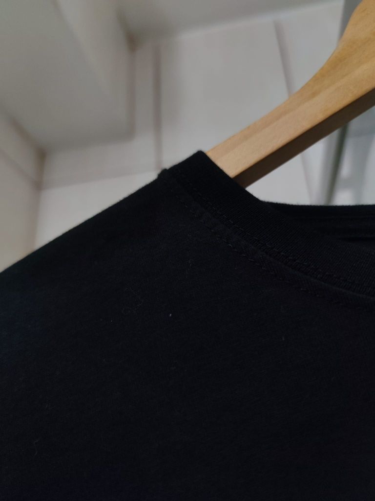 koszulka gildan czarna L print vintage retro drip bawełna premium