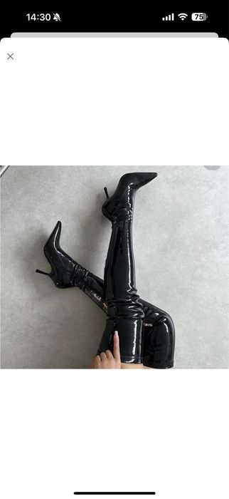 Лакові ботфорти