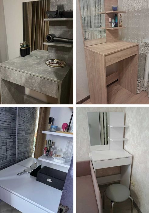 Столик туалетний косметичний з дзеркалом і шухлядою‼️ОПЛАТА ЧАСТАМИ 0%