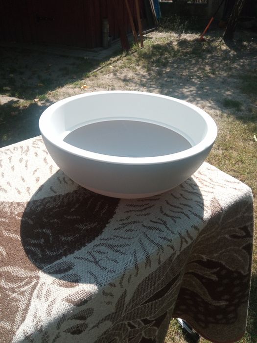 Nowa okrągła donica szara 40x16 cm