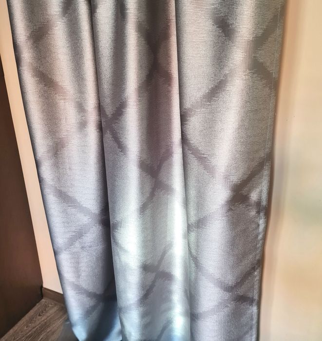 Zasłony szaro- stalowe 140cm/230cm
