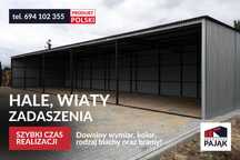 Garaże, wiata blaszana na maszyny rolnicze - dowolny wymiar