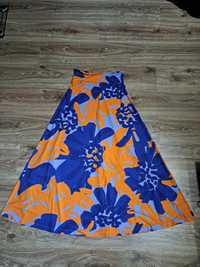 Spódnica maxi pomarańczowo-niebieska