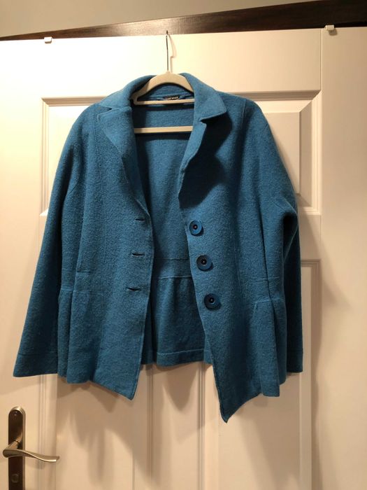 Niebieski żakiet z wełny/filcu Gerry Weber