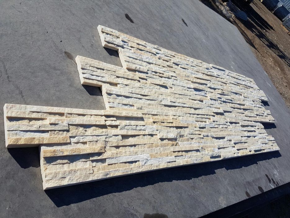 Pedra creme - quartzito tiras finas