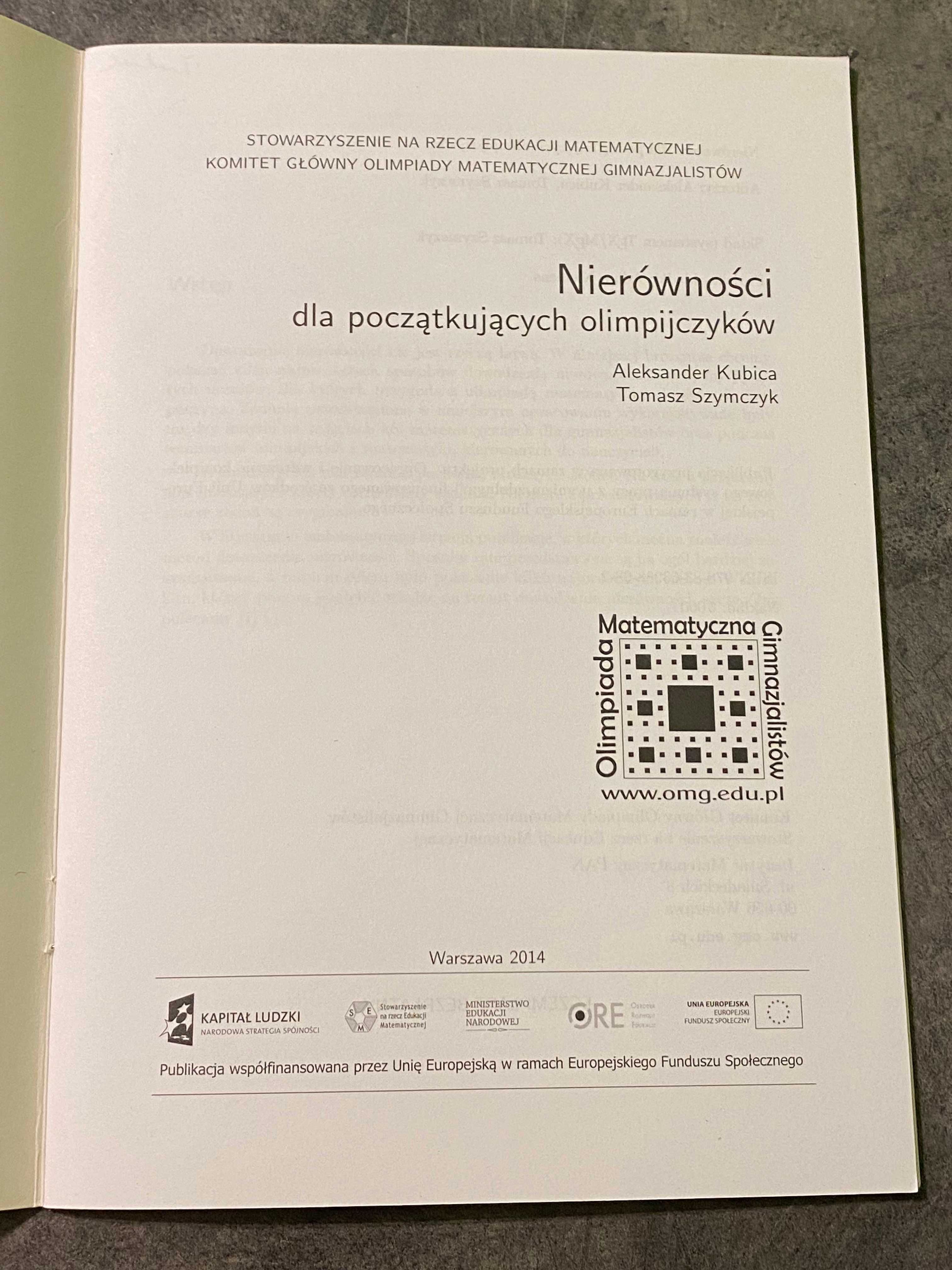 Skrypt Nierówności matematyczne dla początkujących olimpijczyków