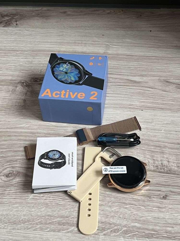 Smartwatch Active 2 z funkcją rozmów, 2 paski, menu po polsku
