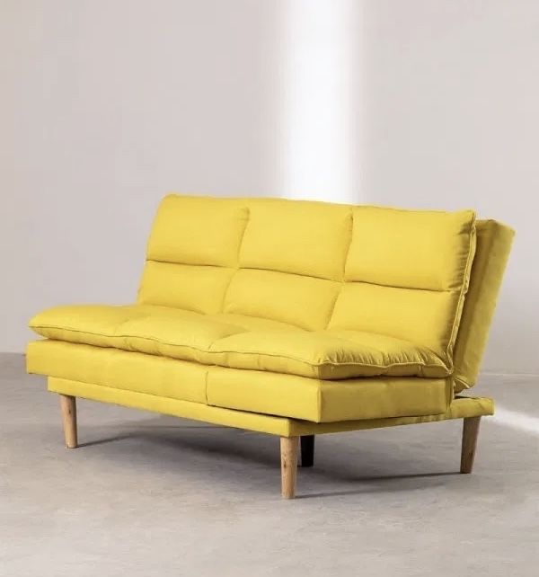 Kanapa sofa rozkładana Birdy żółta z tkaniny Veka DOSTAWA OKAZJA !!!