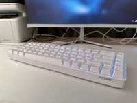 Клавіатура TMKB біла з блактиною підсвіткою