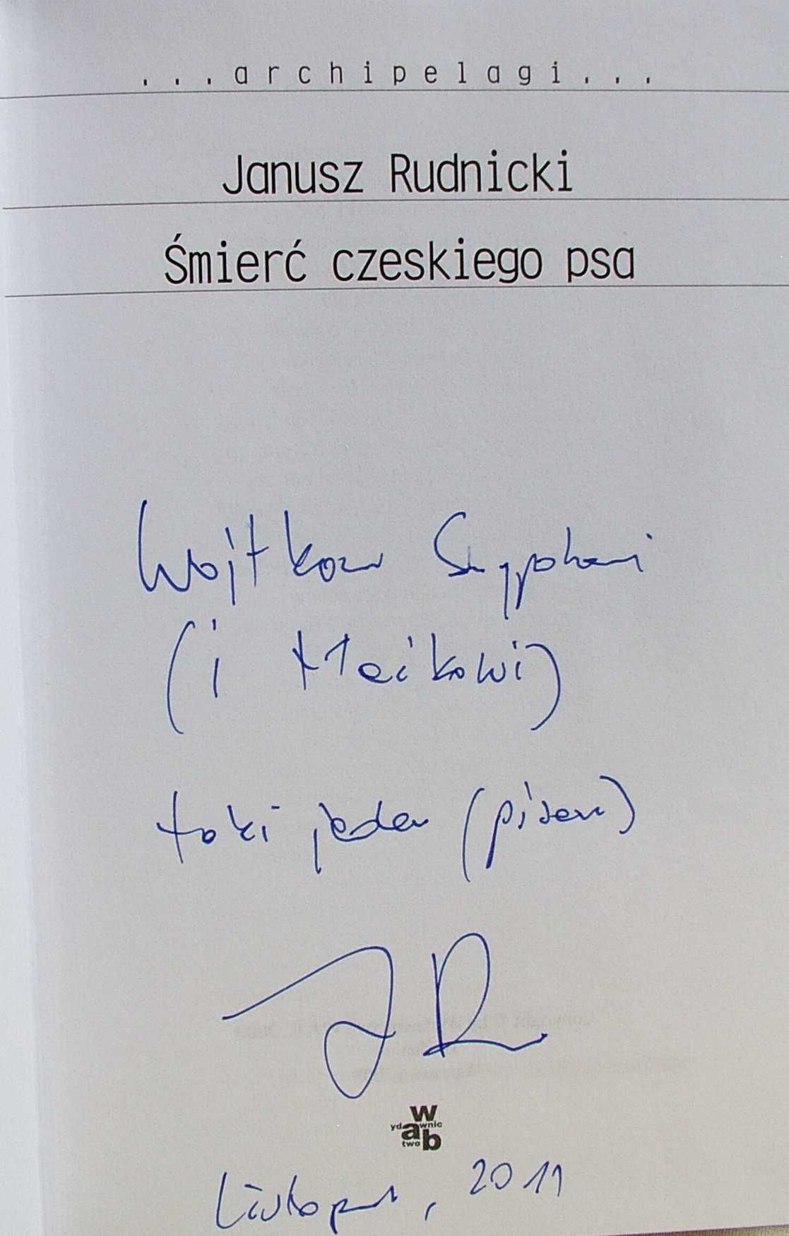 Śmierć Czeskiego Psa - Janusz Rudnicki AUTOGRAF