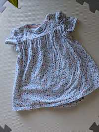 Sukienka body 74 cm (6-9m) H&M w kwiatuszki 100% bawełna