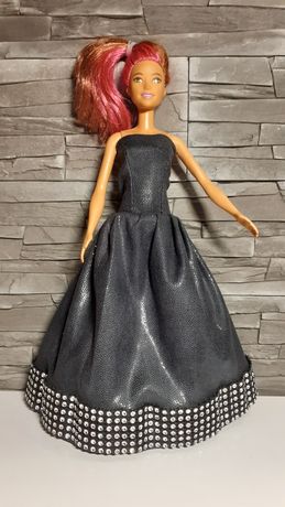 Sukienka balowa dla lalki typu Barbie szyta nowa