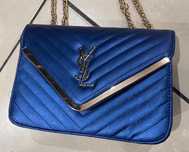 Mala azul metalizada ysl