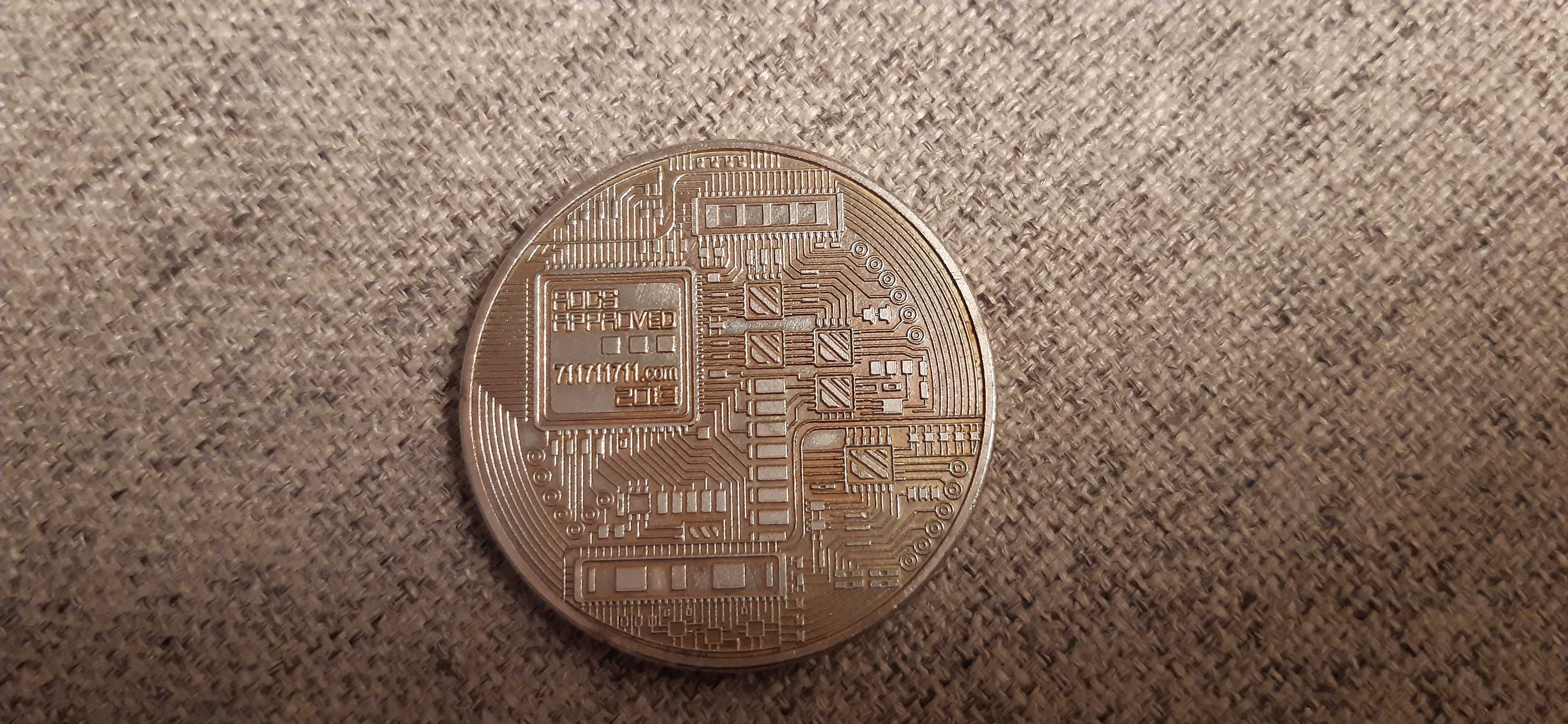 stary medal moneta pamiątkowa imitacja bitcoin