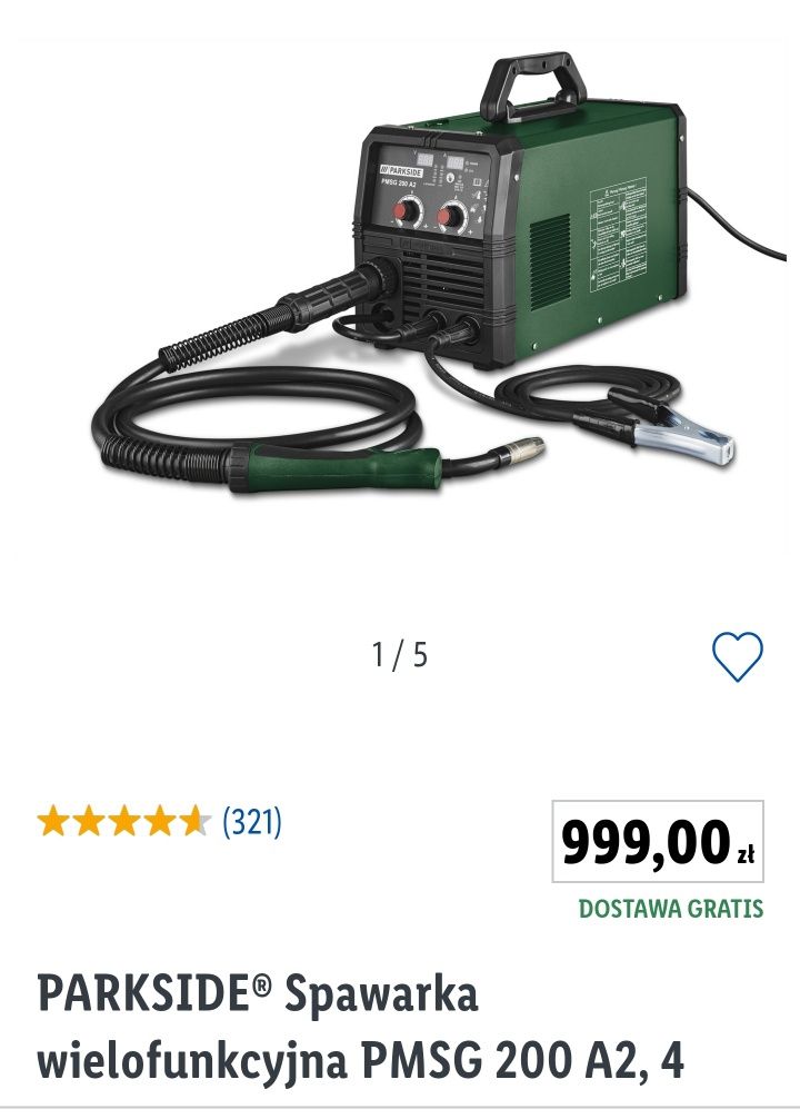 Spawarka 4w1 MIG TIG MMA WIG drut spawalniczy Parkside najwyższy model