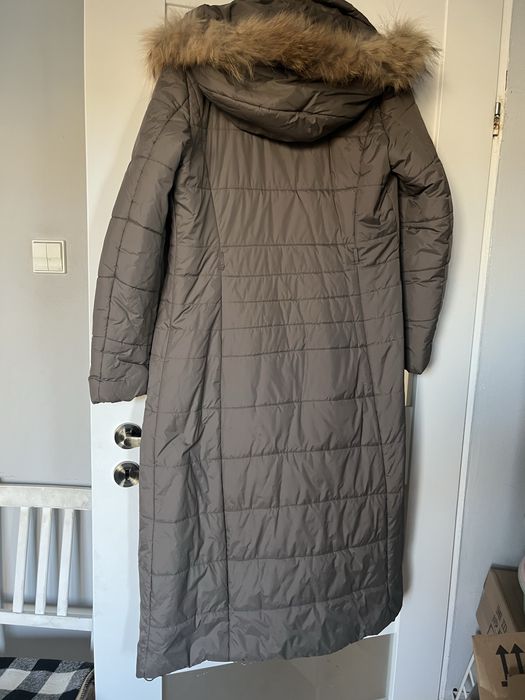 Plaszcz brazowy z tiffi  roz. M. Piora lub puch