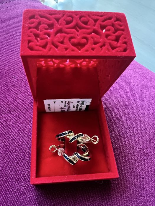 Сережки (конго)лимоне жовте золото сапфір