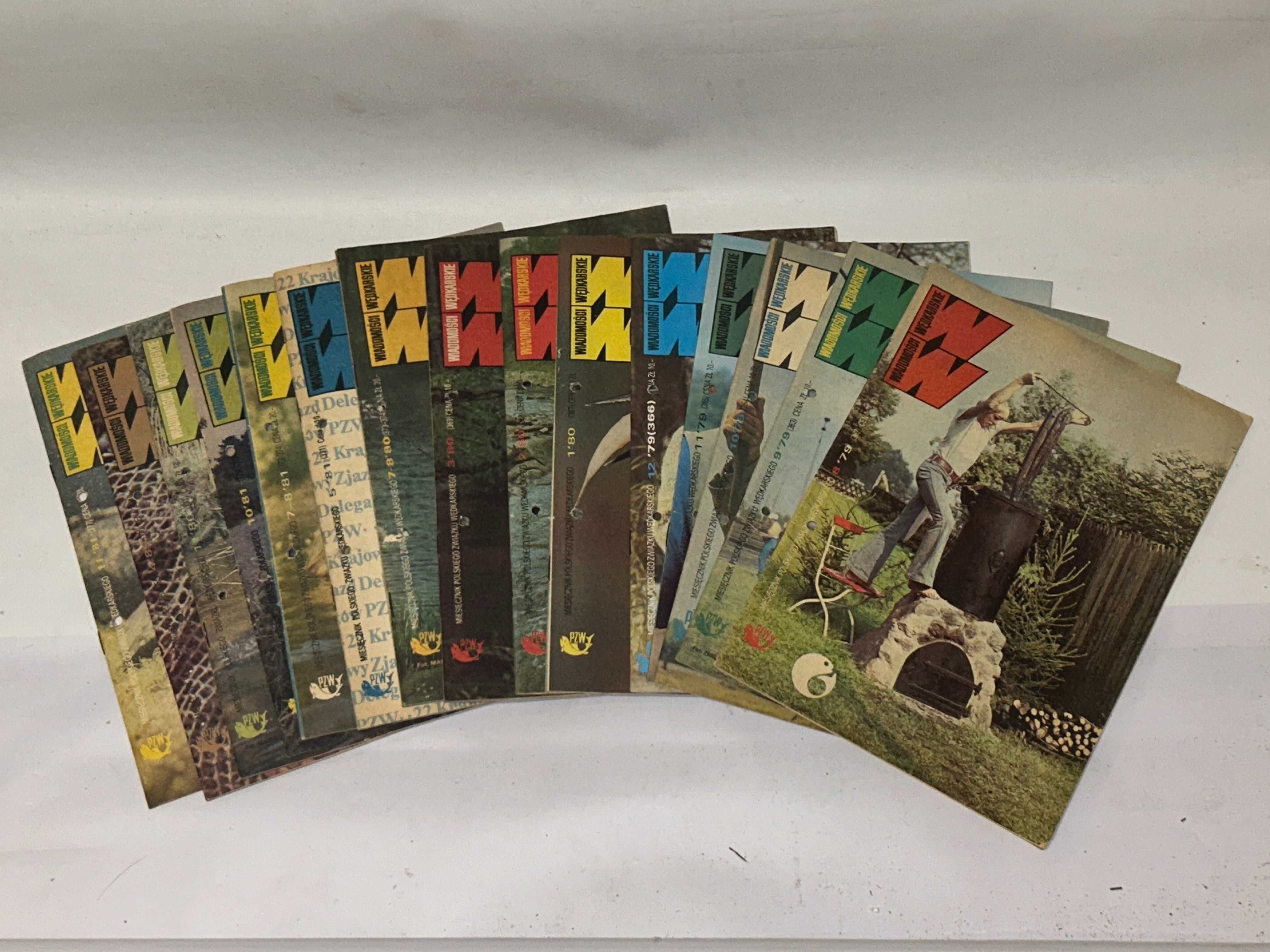 Czasopismo WIADOMOŚCI WĘDKARSKIE - lata 1979/81 - 15 sztuk