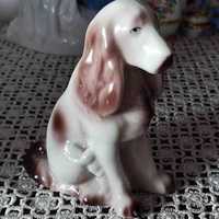 Sprzedam figurkę porcelanową - pies seter, Hollohaza, Węgry, lata 60.