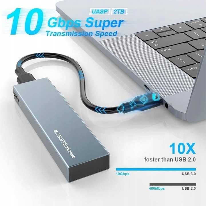 Obudowa M.2 SATA SSD na USB 3.0 Gen 2 10 Gbit/s