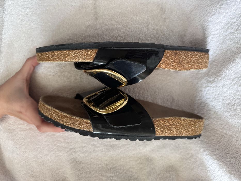 Шлепанцы сланцы birkenstock 40p черные лак