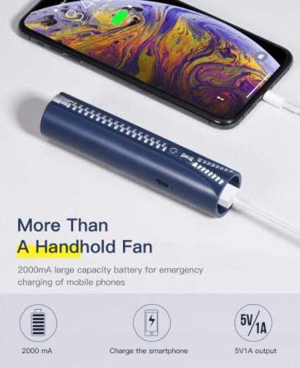 Kaome WIATRAK 2000mAh powerbank lusterko stojak