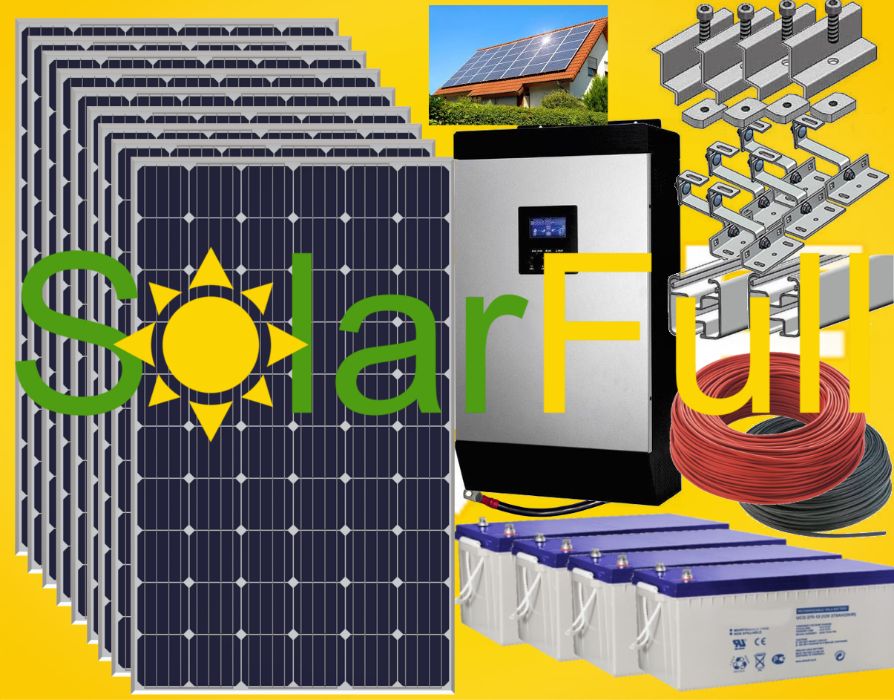 Kit – 5 Kwh habitação painel solar fotovoltaico pico 10kw Prod. 2800w